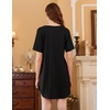 image:imageEkouaer Nightgowns for Women 3 Pack Sleep Shirts Short Sleeve Nightshirt Pullover Nightdress Soft Sleepwear  Pullover Crew Neck Moo Moos Plus Size Print Night Shirt Casual Tshirt Night Dress Ladies Comfy Lounge Dress Home PartyBlackNavy BlueWine Red