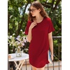 image:imageEkouaer Nightgowns for Women 3 Pack Sleep Shirts Short Sleeve Nightshirt Pullover Nightdress Soft Sleepwear  Pullover Crew Neck Moo Moos Plus Size Print Night Shirt Casual Tshirt Night Dress Ladies Comfy Lounge Dress Home PartyBlackNavy BlueWine Red