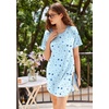 image:imageEkouaer Nightgowns for Women 3 Pack Sleep Shirts Short Sleeve Nightshirt Pullover Nightdress Soft Sleepwear  Pullover Crew Neck Moo Moos Plus Size Print Night Shirt Casual Tshirt Night Dress Ladies Comfy Lounge Dress Home PartyNavy BlueGreyBlue Star