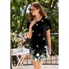 image:imageEkouaer Nightgowns for Women 3 Pack Sleep Shirts Short Sleeve Nightshirt Pullover Nightdress Soft Sleepwear  Pullover Crew Neck Moo Moos Plus Size Print Night Shirt Casual Tshirt Night Dress Ladies Comfy Lounge Dress Home PartyNavy BlueGreyBlack Floral