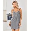 image:imageEkouaer Nightgowns for Women Bamboo Viscose Night Dress Sleeveless Chemise  Womens Spaghetti Strap Night GownSexy Lingerie Babydoll Sleep DressCami SleepwearSummer Pajama DressLace SleepshirtLight Grey