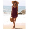 image:imageEkouaer Nightgowns for Women Bamboo Viscose Night Dress Sleeveless Chemise  Womens Spaghetti Strap Night GownSexy Lingerie Babydoll Sleep DressCami SleepwearSummer Pajama DressLace SleepshirtWine Red