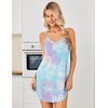 image:imageEkouaer Nightgowns for Women Bamboo Viscose Night Dress Sleeveless Chemise  Womens Spaghetti Strap Night GownSexy Lingerie Babydoll Sleep DressCami SleepwearSummer Pajama DressLace SleepshirtTie Dye Blue Purple