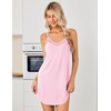 image:imageEkouaer Nightgowns for Women Bamboo Viscose Night Dress Sleeveless Chemise  Womens Spaghetti Strap Night GownSexy Lingerie Babydoll Sleep DressCami SleepwearSummer Pajama DressLace SleepshirtPink