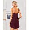image:imageEkouaer Nightgowns for Women Bamboo Viscose Night Dress Sleeveless Chemise  Womens Spaghetti Strap Night GownSexy Lingerie Babydoll Sleep DressCami SleepwearSummer Pajama DressLace SleepshirtWine Red