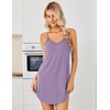 image:imageEkouaer Nightgowns for Women Bamboo Viscose Night Dress Sleeveless Chemise  Womens Spaghetti Strap Night GownSexy Lingerie Babydoll Sleep DressCami SleepwearSummer Pajama DressLace SleepshirtLight Purple