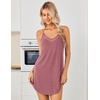 image:imageEkouaer Nightgowns for Women Bamboo Viscose Night Dress Sleeveless Chemise  Womens Spaghetti Strap Night GownSexy Lingerie Babydoll Sleep DressCami SleepwearSummer Pajama DressLace SleepshirtDark Pink