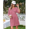image:imageEkouaer Nightgowns for Women Bamboo Viscose Night Gown Plus Size Nightshirt  Cooling FabricOversized Sleep ShirtsHalf Sleeve Sleep DressSummer Short Night DressTShirt Dress for SleepLoungeBeachGrey Purple