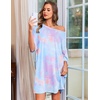 image:imageEkouaer Nightgowns for Women Bamboo Viscose Night Gown Plus Size Nightshirt  Cooling FabricOversized Sleep ShirtsHalf Sleeve Sleep DressSummer Short Night DressTShirt Dress for SleepLoungeBeachBlue  Purple Tie Dye