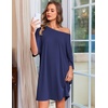 image:imageEkouaer Nightgowns for Women Bamboo Viscose Night Gown Plus Size Nightshirt  Cooling FabricOversized Sleep ShirtsHalf Sleeve Sleep DressSummer Short Night DressTShirt Dress for SleepLoungeBeachNavy Blue