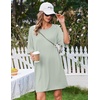 image:imageEkouaer Nightgowns for Women Bamboo Viscose Night Gown Plus Size Nightshirt  Cooling FabricOversized Sleep ShirtsHalf Sleeve Sleep DressSummer Short Night DressTShirt Dress for SleepLoungeBeachLight Green
