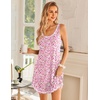 image:imageEkouaer Nightgowns for Women Bamboo Viscose Night Gown Sleeveless Chemise  Cooling Nightgown for WomenTank Sleep DressCrew Neck SleepwearCasual Night ShirtsSoft Pajama DressSummer Sleep ShirtsFloral Pink