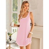 image:imageEkouaer Nightgowns for Women Bamboo Viscose Night Gown Sleeveless Chemise  Cooling Nightgown for WomenTank Sleep DressCrew Neck SleepwearCasual Night ShirtsSoft Pajama DressSummer Sleep ShirtsPink