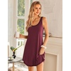 image:imageEkouaer Nightgowns for Women Bamboo Viscose Night Gown Sleeveless Chemise  Cooling Nightgown for WomenTank Sleep DressCrew Neck SleepwearCasual Night ShirtsSoft Pajama DressSummer Sleep ShirtsDeep Red