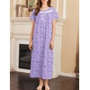 image:imageEkouaer Nightgowns for Women Cotton Long Night Gown Short Sleeve Nightdress  House Dress For Women With PocketsButton SleepshirtsLadies Summer SleepwearSoft Night DressVictorian SleepdressBlue White Polka Dots