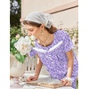 image:imageEkouaer Nightgowns for Women Cotton Long Night Gown Short Sleeve Nightdress  House Dress For Women With PocketsButton SleepshirtsLadies Summer SleepwearSoft Night DressVictorian SleepdressBlue White Polka Dots
