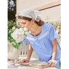 image:imageEkouaer Nightgowns for Women Cotton Long Night Gown Short Sleeve Nightdress  House Dress For Women With PocketsButton SleepshirtsLadies Summer SleepwearSoft Night DressVictorian SleepdressLight Blue