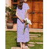 image:imageEkouaer Nightgowns for Women Cotton Long Night Gown Short Sleeve Nightdress  House Dress For Women With PocketsButton SleepshirtsLadies Summer SleepwearSoft Night DressVictorian SleepdressBlue White Polka Dots