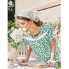 image:imageEkouaer Nightgowns for Women Cotton Long Night Gown Short Sleeve Nightdress  House Dress For Women With PocketsButton SleepshirtsLadies Summer SleepwearSoft Night DressVictorian SleepdressGreen White Florals