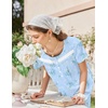 image:imageEkouaer Nightgowns for Women Cotton Long Night Gown Short Sleeve Nightdress  House Dress For Women With PocketsButton SleepshirtsLadies Summer SleepwearSoft Night DressVictorian SleepdressBlue Florals