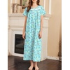 image:imageEkouaer Nightgowns for Women Cotton Long Night Gown Short Sleeve Nightdress  House Dress For Women With PocketsButton SleepshirtsLadies Summer SleepwearSoft Night DressVictorian SleepdressLine Drawing Flowers
