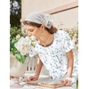 image:imageEkouaer Nightgowns for Women Cotton Long Night Gown Short Sleeve Nightdress  House Dress For Women With PocketsButton SleepshirtsLadies Summer SleepwearSoft Night DressVictorian SleepdressBlue Line Florals