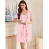 image:imageEkouaer Nightgowns for Women Pleated Sleep Shirts Short Sleeve Night Shirts  Lace Trim Night Gown Ladies Sleep Dress Night Dress Victorian Sleepwear Soft Pajama Dress Casual Loungewear Cute PrintLily Elegance