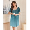image:imageEkouaer Nightgowns for Women Pleated Sleep Shirts Short Sleeve Night Shirts  Lace Trim Night Gown Ladies Sleep Dress Night Dress Victorian Sleepwear Soft Pajama Dress Casual Loungewear Cute PrintSparkling Branches