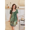 image:imageEkouaer Nightgowns for Women Pleated Sleep Shirts Short Sleeve Night Shirts  Lace Trim Night Gown Ladies Sleep Dress Night Dress Victorian Sleepwear Soft Pajama Dress Casual Loungewear Cute PrintGreen Blossom