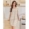 image:imageEkouaer Nightgowns for Women Pleated Sleep Shirts Short Sleeve Night Shirts  Lace Trim Night Gown Ladies Sleep Dress Night Dress Victorian Sleepwear Soft Pajama Dress Casual Loungewear Cute PrintFloral Yellow