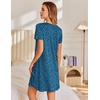 image:imageEkouaer Nightgowns for Women Pleated Sleep Shirts Short Sleeve Night Shirts  Lace Trim Night Gown Ladies Sleep Dress Night Dress Victorian Sleepwear Soft Pajama Dress Casual Loungewear Cute PrintDog Footprints