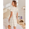 image:imageEkouaer Nightgowns for Women Pleated Sleep Shirts Short Sleeve Night Shirts  Lace Trim Night Gown Ladies Sleep Dress Night Dress Victorian Sleepwear Soft Pajama Dress Casual Loungewear Cute PrintFloral Yellow