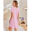 image:imageEkouaer Nightgowns for Women Pleated Sleep Shirts Short Sleeve Night Shirts  Lace Trim Night Gown Ladies Sleep Dress Night Dress Victorian Sleepwear Soft Pajama Dress Casual Loungewear Cute PrintFloral Pink