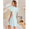 image:imageEkouaer Nightgowns for Women Pleated Sleep Shirts Short Sleeve Night Shirts  Lace Trim Night Gown Ladies Sleep Dress Night Dress Victorian Sleepwear Soft Pajama Dress Casual Loungewear Cute PrintDaisy Floral