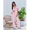 image:imageEkouaer Pajamas for Women Set Button Up Soft Pjs Short Sleeve Lounge Sets  Cute Scalloped Trim Notch Collar Side Pockets Soft Breathable FabricIdeal for Daily Wear Maternity PostpartumPink Stripe  Bow