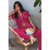 image:imageEkouaer Pajamas for Women Set Button Up Soft Pjs Short Sleeve Lounge Sets  Cute Scalloped Trim Notch Collar Side Pockets Soft Breathable FabricIdeal for Daily Wear Maternity PostpartumRose Red
