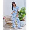 image:imageEkouaer Pajamas for Women Set Button Up Soft Pjs Short Sleeve Lounge Sets  Cute Scalloped Trim Notch Collar Side Pockets Soft Breathable FabricIdeal for Daily Wear Maternity PostpartumBlue Bow Tie