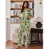 image:imageEkouaer Pajamas for Women Set Button Up Soft Pjs Short Sleeve Lounge Sets  Cute Scalloped Trim Notch Collar Side Pockets Soft Breathable FabricIdeal for Daily Wear Maternity PostpartumGreen Cat Print