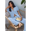 image:imageEkouaer Pajamas for Women Set Button Up Soft Pjs Short Sleeve Lounge Sets  Cute Scalloped Trim Notch Collar Side Pockets Soft Breathable FabricIdeal for Daily Wear Maternity PostpartumLight Blue