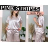 image:imageEkouaer Pajamas for Women Set Silky Satin 2 Piece Lounge Sets with Pockets  Lightweight pjselastic waist long pantsloose drop shoulderallseason daily weargreat giftwedding bridal partySXXXLPink Stripes