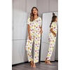 image:imageEkouaer Pajamas for Women Set Silky Satin 2 Piece Lounge Sets with Pockets  Lightweight pjselastic waist long pantsloose drop shoulderallseason daily weargreat giftwedding bridal partySXXXLTropical Fruit