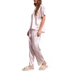 image:imageEkouaer Pajamas for Women Set Silky Satin 2 Piece Lounge Sets with Pockets  Lightweight pjselastic waist long pantsloose drop shoulderallseason daily weargreat giftwedding bridal partySXXXLPink Stripes