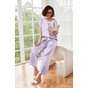 image:imageEkouaer Pajamas for Women Set Silky Satin 2 Piece Lounge Sets with Pockets  Lightweight pjselastic waist long pantsloose drop shoulderallseason daily weargreat giftwedding bridal partySXXXLPurple Striped