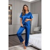 image:imageEkouaer Pajamas for Women Set Silky Satin 2 Piece Lounge Sets with Pockets  Lightweight pjselastic waist long pantsloose drop shoulderallseason daily weargreat giftwedding bridal partySXXXLRoyal Blue