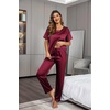 image:imageEkouaer Pajamas for Women Set Silky Satin 2 Piece Lounge Sets with Pockets  Lightweight pjselastic waist long pantsloose drop shoulderallseason daily weargreat giftwedding bridal partySXXXLWine Red