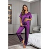 image:imageEkouaer Pajamas for Women Set Silky Satin 2 Piece Lounge Sets with Pockets  Lightweight pjselastic waist long pantsloose drop shoulderallseason daily weargreat giftwedding bridal partySXXXLPurple