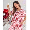 image:imageEkouaer Pajamas for Women Set Silky Satin 2 Piece Lounge Sets with Pockets  Lightweight pjselastic waist long pantsloose drop shoulderallseason daily weargreat giftwedding bridal partySXXXLRed Heart