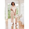image:imageEkouaer Pajamas for Women Set Silky Satin 2 Piece Lounge Sets with Pockets  Lightweight pjselastic waist long pantsloose drop shoulderallseason daily weargreat giftwedding bridal partySXXXLChampagne Striped