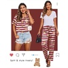 image:imageEkouaer Pajamas for Women Set Silky Satin 2 Piece Lounge Sets with Pockets  Lightweight pjselastic waist long pantsloose drop shoulderallseason daily weargreat giftwedding bridal partySXXXLStriped Teddy