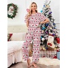 image:imageEkouaer Pajamas for Women Set Silky Satin 2 Piece Lounge Sets with Pockets  Lightweight pjselastic waist long pantsloose drop shoulderallseason daily weargreat giftwedding bridal partySXXXLChristmas